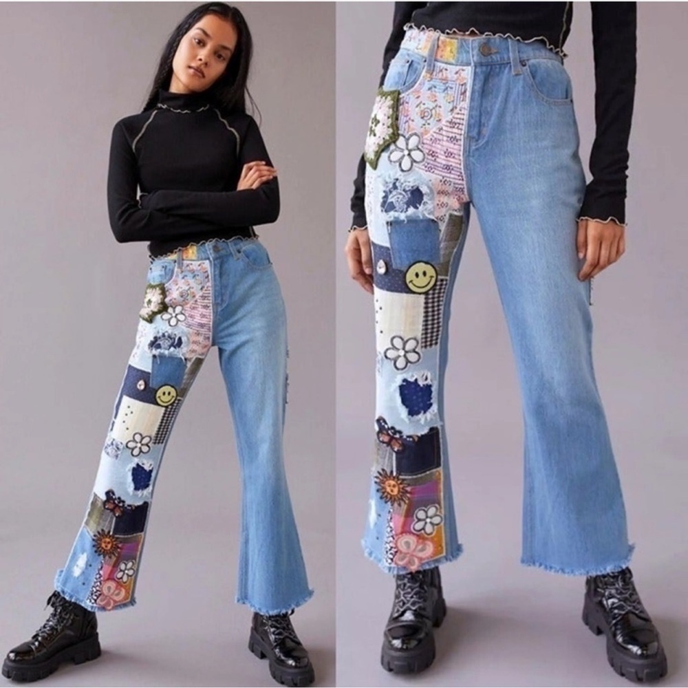 BDG High-Waisted Flare Jeans Indigo Craft NWT - Picture 2 of 16